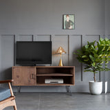 Simple, Modern, Vintage Reclaimed Wood TV Stand Media Table For Living Room - Natural - TV Stands - Alpine Outlets