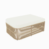 Outdoor Modular Conversation Sofa With Cushions And Coffee Table - Beige