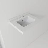 Basin Sink With 2" Thick Rim, Triple Faucet Holes, Sink Only