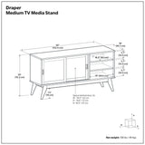 Draper - Handcrafted Mid Century Low TV Media Stand