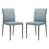 Meriam - Full Back Top Grain Leather Upholstered Metal Dining Chairs (Set of 2)