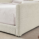 Cute Rabbit Ear Upholstered Platform Bed Frame With Safety Rail