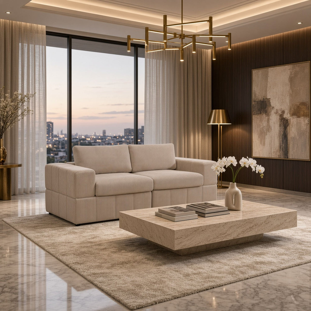Oversized Modular Loveseat Set