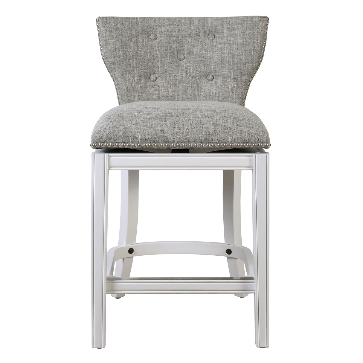 Upholstered Swivel Stool With Back