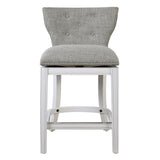Upholstered Swivel Stool With Back