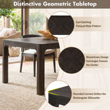 Rectangular Dining Table With Parquet Top, Rounded Corners