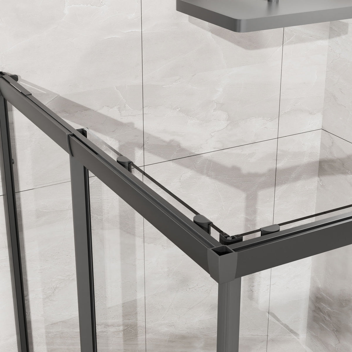 Square Corner Shower Enclosure, Adjustable Frame