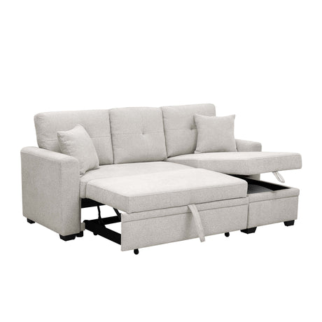 Upholstered Sectional With Pull Out Bed And Chaise Storage
