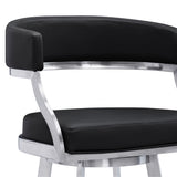 Dione - Swivel Faux Leather And Brushed Stainless Steel Bar Stool
