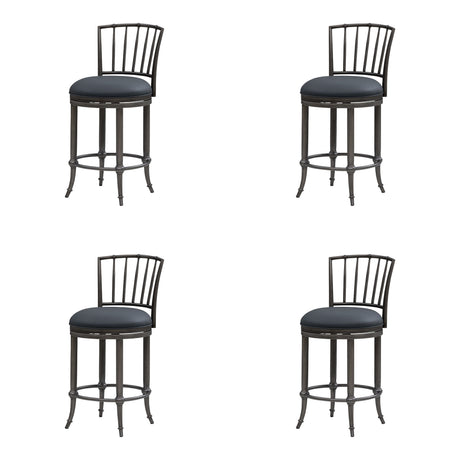 Vince - Commercial Grade Steel Frame Faux Leather Upholstered Swivel Counter Height Barstool