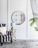 Traditional Decor Style Round Antique Glass Wall Mirror, Wall Decor For For Bathroom Entryway Console Lean Against Wall - Black - Wall Mirrors - Alpine Outlets