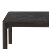 Rectangular Dining Table With Parquet Top, Rounded Corners