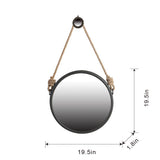 Handsome Cleveland Mirror With Rope Strap Contemporary Design Circle Mirror With Round Metal Frame For Wall Decor