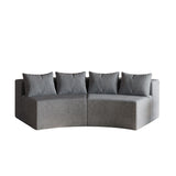 Curved Sectional Sofa With 4 Pillows, Modular Semi Circular Design