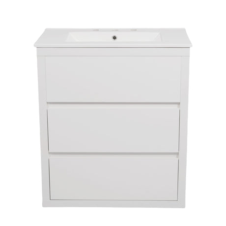 Double Sinks Bathroom Vanity Set With 2 Ceramic Basins