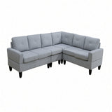 Modular L - Shaped Sectional Sofa 6 Seater 4 Piece Couch With Chaise