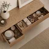 Curved Credenza, Wide Storage Cabinet For Dining Room