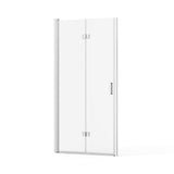 Bifold Frameless Shower Door With Tempered Clear Glass