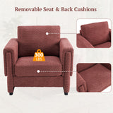 Upholstered Accent Armchair With Square Arm