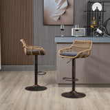Modern Swivel Bar Stools Adjustable Counter Chairs With Footrest (Set of 2)