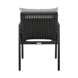 Cayman - Outdoor Patio Dining Chairs With Arms In Aluminum With Gray Cushions - (Set Of 2)
