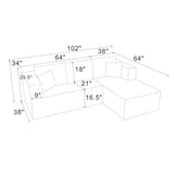 L - Shape Full Compressed Upholstered Sectional