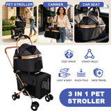 Double Pet Stroller For Dogs And Cats