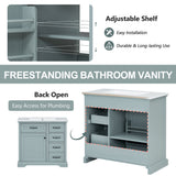Bathroom Vanity With Sink, 2 Tip Out Drawers, Soft Close Hinges - Gray