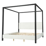 Modern Canopy Bed With Upholstery