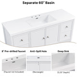 Bathroom Vanity With Separate Sink, Soft Close Doors And 4 Drawers