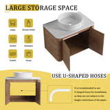 Wall Mounted Bathroom Vanity & Art Sink & 1 Soft Close Door