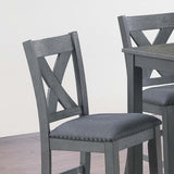 7 Piece Dining Room Furniture, Counter Height Table And 6 Chairs Set - Gray