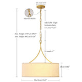 3 Light Drum Pendant Light