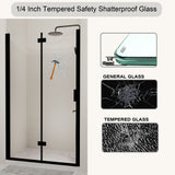 Semi Frameless Bifold Pivot Shower Door, Reversible Installation