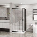 Corner Sliding Shower Door Combo With Base (No Drain Kit)