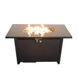 Fire Pit Table Outdoor Patio Heater 50000 BTU Stainless Steel 42x25in