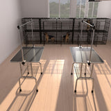 Professional Dog Pet Grooming Table Large Adjustable Heavy Duty Portable With Arm & Noose & Mesh Tray - Black