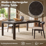Rectangular Dining Table With Parquet Top, Rounded Corners