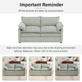 Modern Loveseat Sofa, Upholstered Couch With Side Storage Pockets