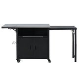 Foldable Outdoor Prep Station BBQ Cart With Trash Rack