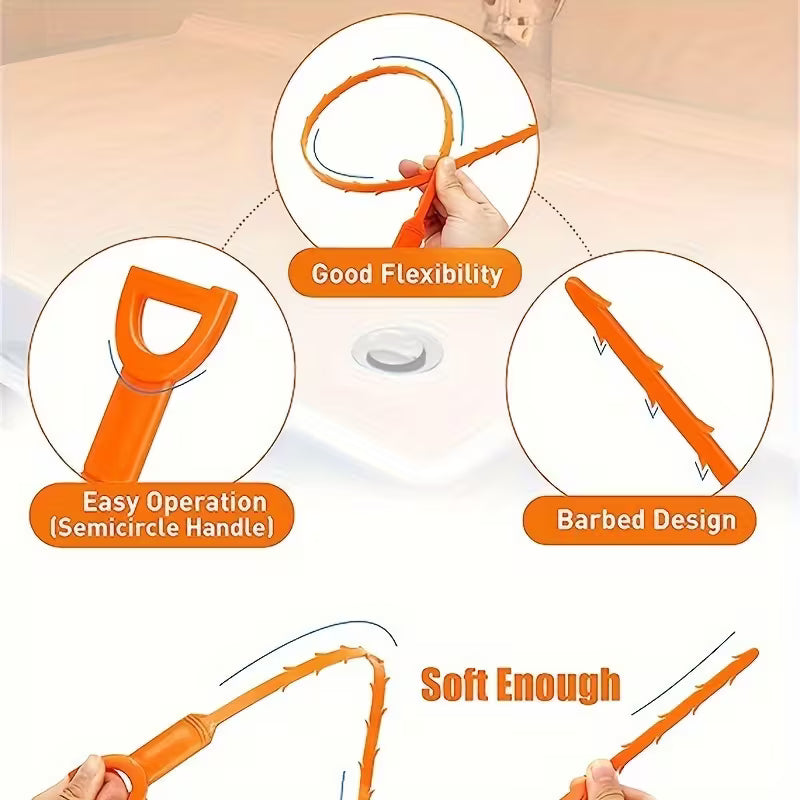 MAKEYED 5pcs Heavy-Duty Drain Snake Kit
