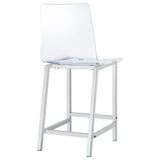 Counter Height Stools With Curved Back Design (Set of 2) - Clear