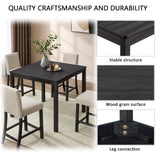 5 Piece Counter Height Table Set With 4 Chairs