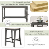 Counter Height Dining Set With Shelf, 4 Chairs And Bench