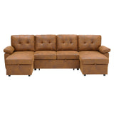 Convertible Sectional Sofa Bed With Pull Out Sleeper And Storage