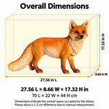 Realistic Red Fox Garden Statue, Wildlife Sculpture For Outdoor Decor - Brown