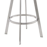 Bronson - Faux Leather And Brushed Stainless Steel Swivel Bar Stool