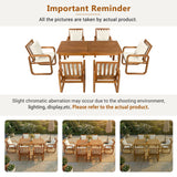 7 Piece Outdoor Patio Dining Set With Removable Cushions