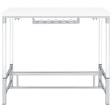 Tonneson - Bar Table With Trestle Base And Wine Storage - White