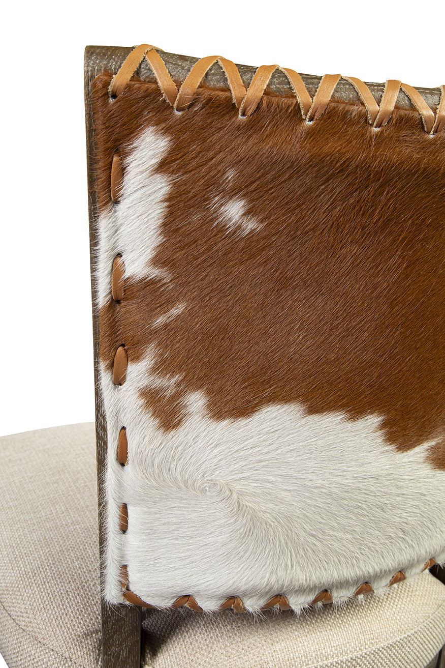 Lina - Chair - Leather And Linen (Set of 2) - Light Brown